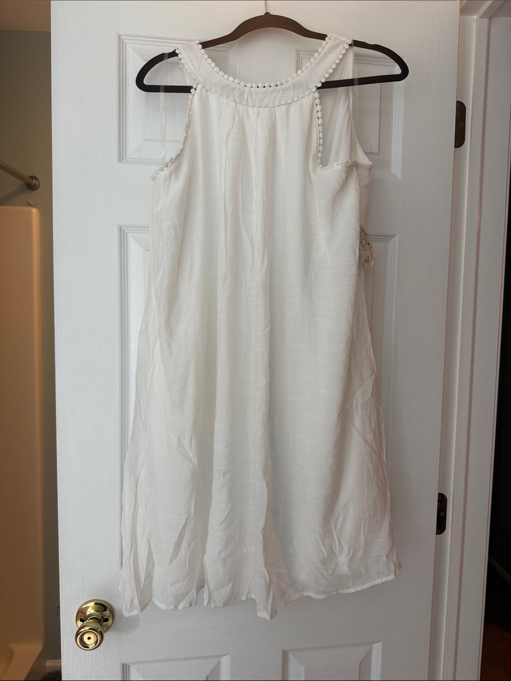 NAIF White Mini Dress with bubble Trim